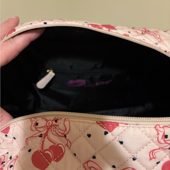 Betsy Johnson Quilted Pink Cherry Bow Weekender - Picture 5 of 9